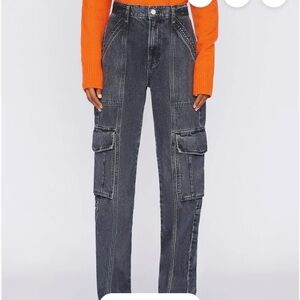 VGUC FRAME High Rise Straight Leg Utility Cargo Jeans in Astray. Size 29